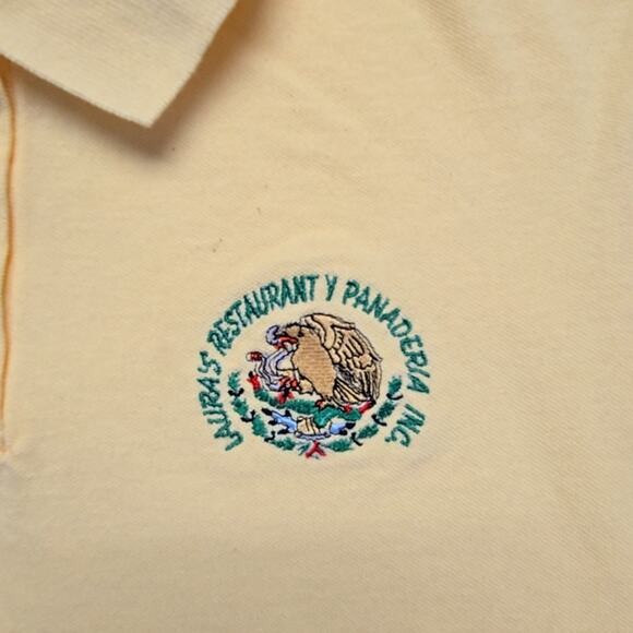 Vintage Mexican Restaurant & Bakery Polo Medium Embroidered Logo Yellow Shirt - Picture 2 of 10